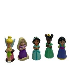 Disney Princess 5 Figure 5" Doll Lot Tinkerbelle Jasmine